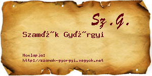 Szamák Györgyi névjegykártya